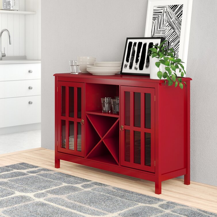 Red store credenza cabinet